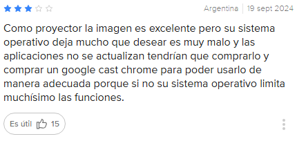 proyector gadnic 8000 lumenes sistema android limitado pocas aplicaciones y necesidad de chromecast para uso completo