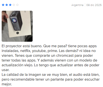 proyector gadnic 8000 lumenes sistema operativo lento aplicaciones no funcionan correctamente segun opiniones