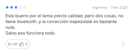 Opinion de usuario sobre proyector gadnic 550 lumens