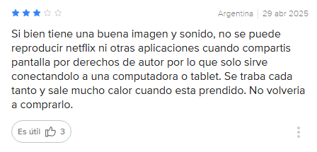Opinion de usuario sobre proyector gadnic 550 lumens