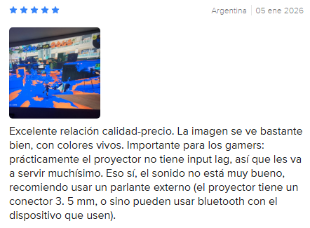 Opinion de usuario sobre proyector gadnic 550 lumens