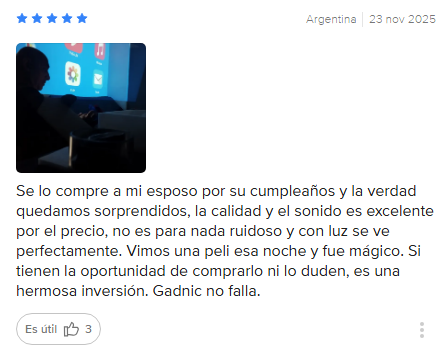 Opinion de usuario sobre proyector gadnic 550 lumens